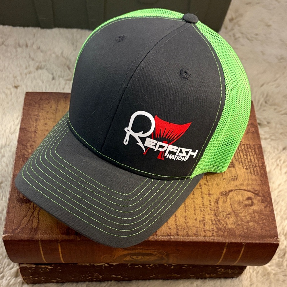 RepFish Nation Gray and Green Trucker Hat